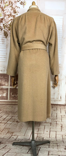 LAYAWAY PAYMENT 1 OF 2 - RESERVED FOR KARINA - Exquisite Original 1940s Vintage Tan Wool Belted Wrap Coat