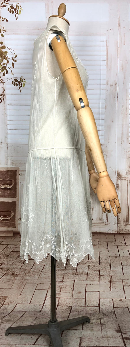 Ethereal Original 1920s Antique White Embroidered Lace Flapper Dress Black Sheep Antiques Ethereal Original 1920s Antique White Embroidered Lace Flapper Dress Black Sheep Antiques