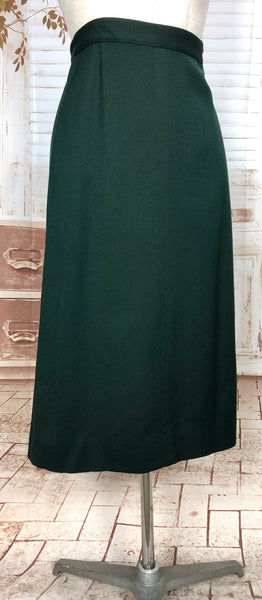 Stunning Original 1940s Vintage Forest Green Skirt Suit