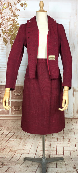 Incredible Original 1940s Vintage Red Skirt Suit Lilli Ann Style