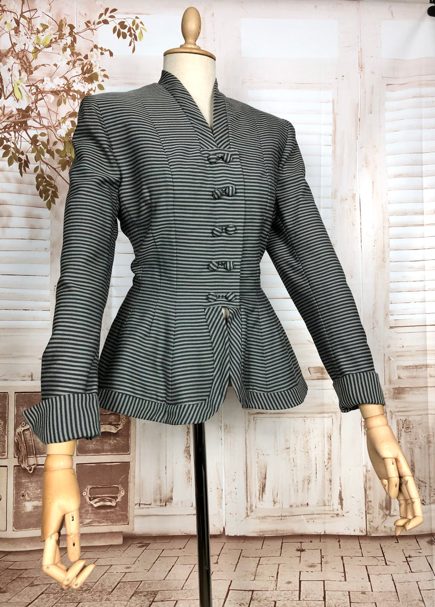 Stunning Original 1950s Vintage Striped Lilli Ann Designer Blazer With