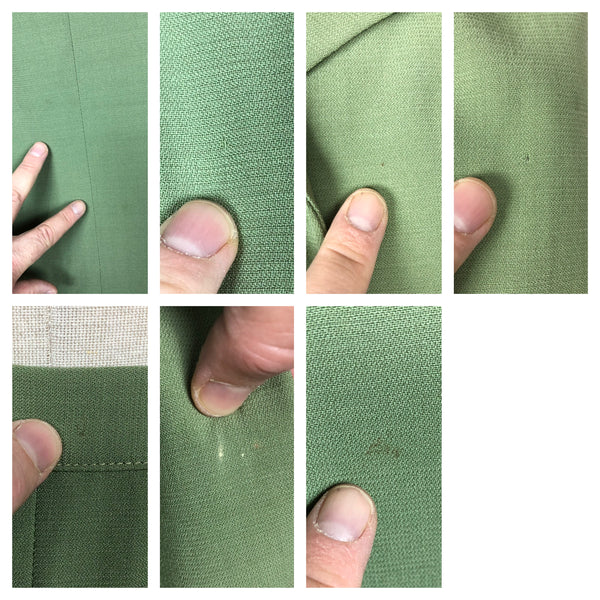 Wonderful Original Late 1940s / Early 1950s Vintage Spring Green Belt Back Suit