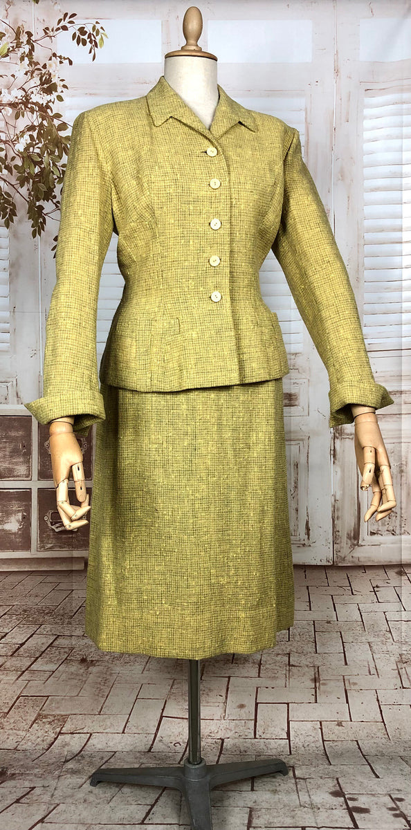 Mustard sales skirt suit
