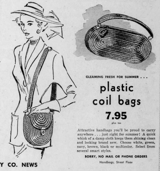 Super Rare Original 1940s / 1950s Brown And Cream Telephone Cord Bag Purse