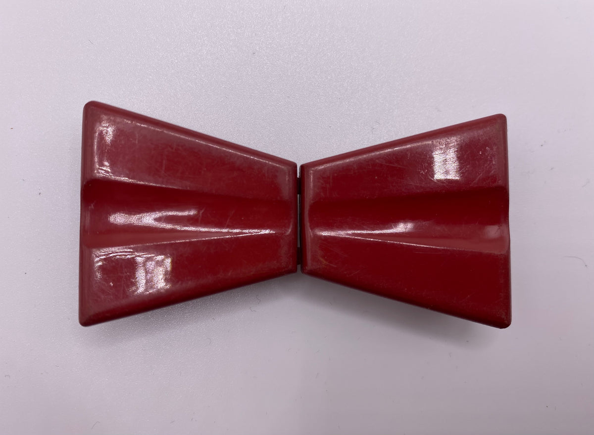 lalaVintageJewellery Vintage Plastic Celluloid Belt Buckle Dark Red Oxblood Maroon