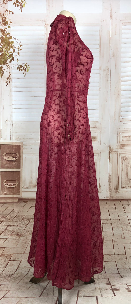 Embroidered Maroon Lace