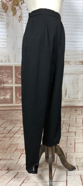 Amazing Late 1940s 40s Early 1950s 50s Original Vintage Thick Black Wool Ski Trousers