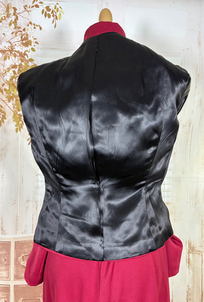 Fabulous Burgundy Red Double Breasted 1940s Skirt Suit
