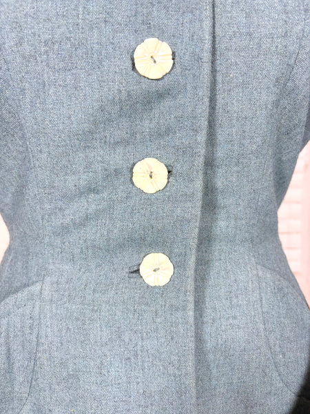 Late 1940s Teal Flecked Wool Skirt Suit with Knife Pleats – Betty Rose