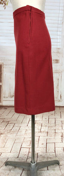 Stunning Original 1940s Vintage Deep Rust Red Skirt Suit