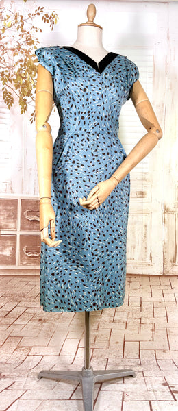 Late 1940s / Early 1950s Blue Print Dress Suit