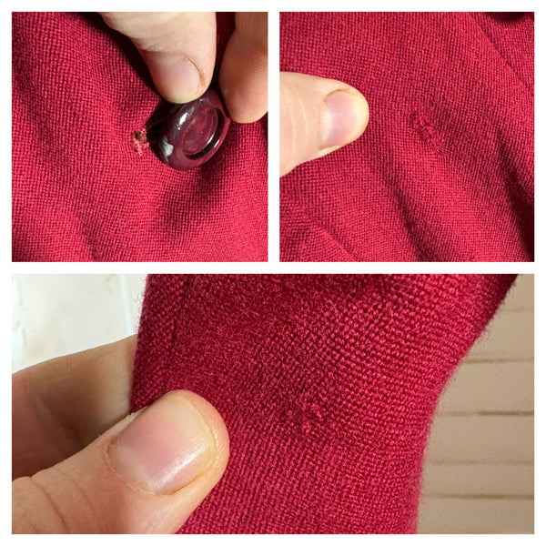 1940s Red Wool Princess Coat – Tailored Fit with Flared Skirt Silhouette