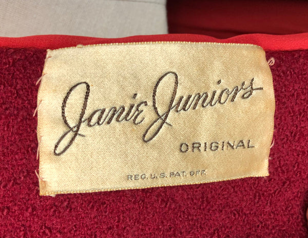 Incredible Original 1940s Red Princess Coat With Astrakhan Collar