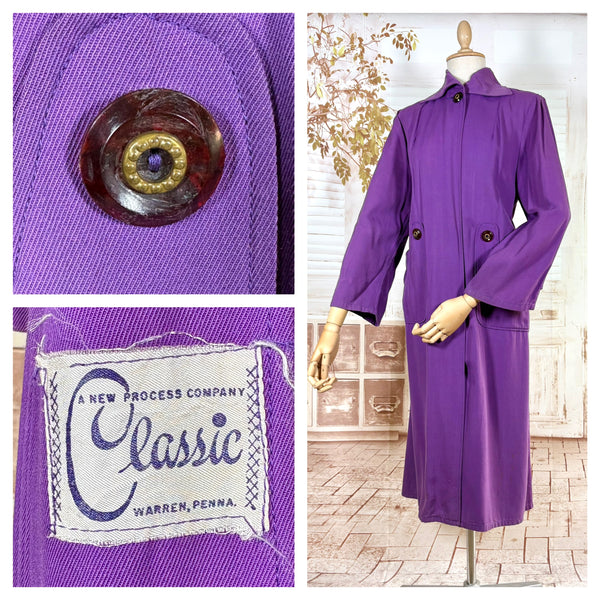 Exceptional Purple 1940s Swing Coat