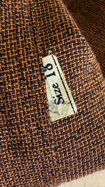 Lightweight Wool 1940s Rust Brown Striped Volup Suit