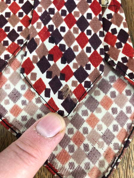1950s Red, Tan & Burgundy Diamond Check Rayon Tie – Elder's, Dayton