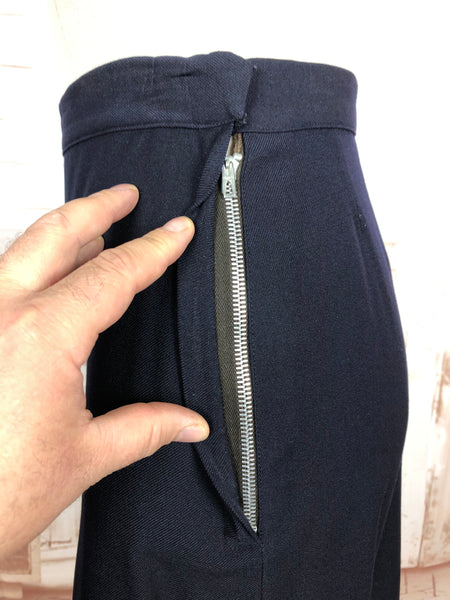 RESERVED FOR AUGGIE - Classic Navy Blue 1940s Suit With Dagger Collar