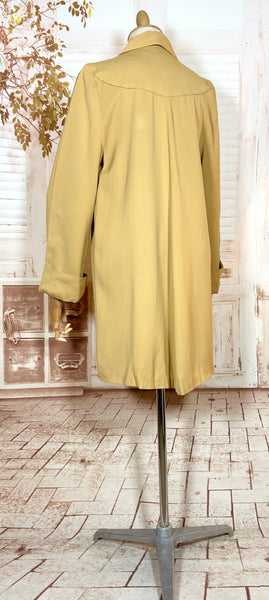 Fabulous Mustard Yellow 1940s Gabardine Swing Coat