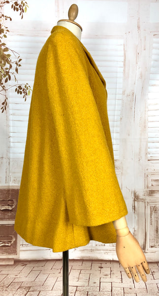 Incredible Mustard Yellow 1940s Short Swing Coat
