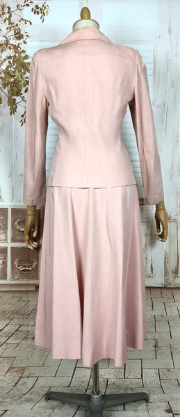 Amazing Original 1940s Vintage Blush Pink Summer Suit By Betty Rose