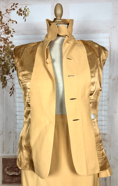 Exquisite Mustard Yellow 1940s Skirt Suit Petite