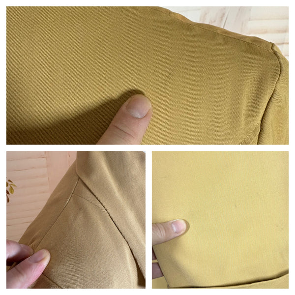 Fabulous Mustard Yellow 1940s Gabardine Swing Coat