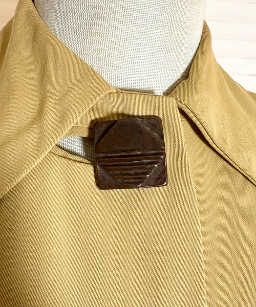 Fabulous Mustard Yellow 1940s Gabardine Swing Coat