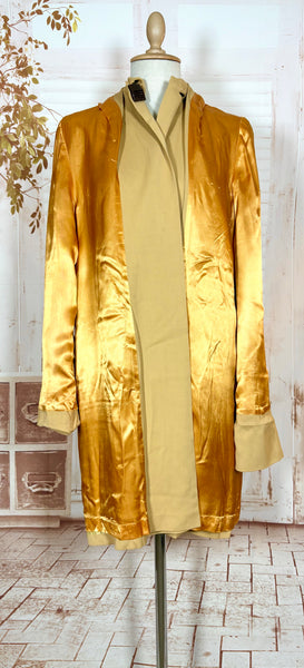 Fabulous Mustard Yellow 1940s Gabardine Swing Coat