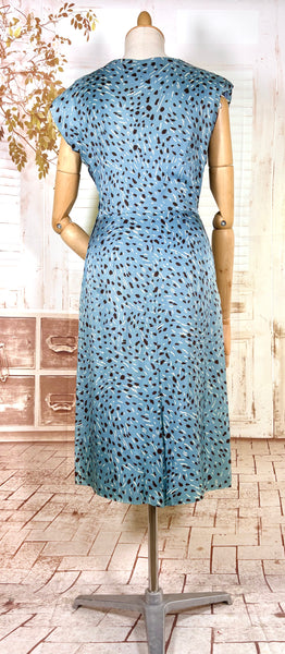 Late 1940s / Early 1950s Blue Print Dress Suit