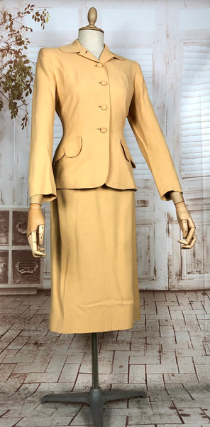 Exquisite Mustard Yellow 1940s Skirt Suit Petite