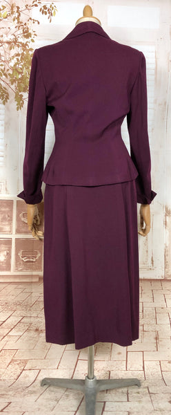 Stunning Original 1940s Vintage Plum Purple Skirt Suit