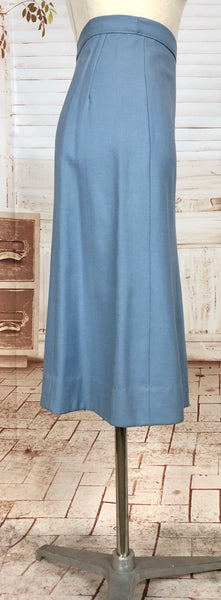 Stunning Periwinkle Blue 1940s Suit With Rouleau Waist Tie