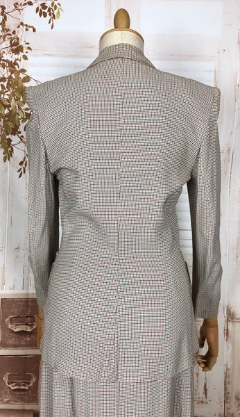 Beautiful Original Late 1940s / Early 1950s Micro Check Houndstooth Suit Life Savers By Kirkland Hall