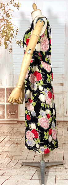 Incredible Late 1920s / Early 1930s Floral Silk Slip Dress