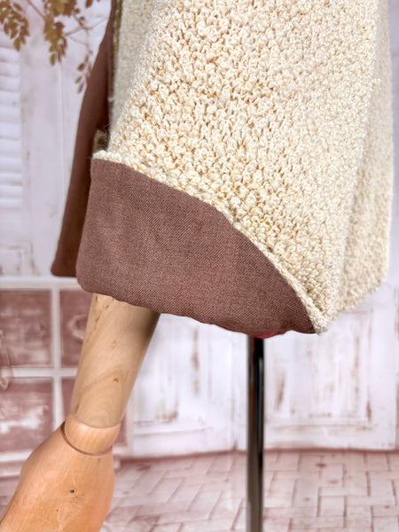 1940s–1950s Camico Boucle Swing Jacket in Cream and Mocha
