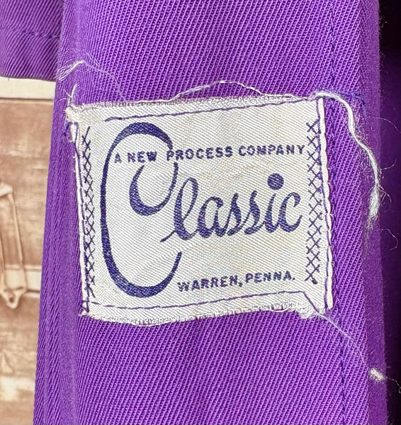 Exceptional Purple 1940s Swing Coat