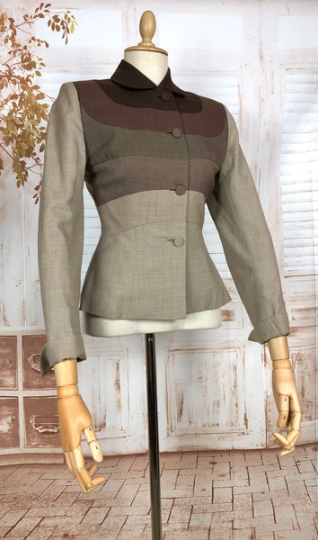 Rare 1950s Striped Lilli Ann Blazer In Earth Tones - Bladerunner Style