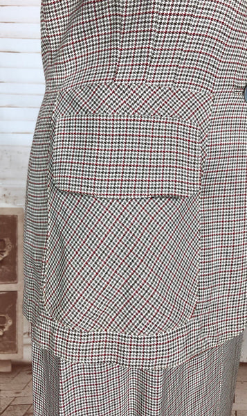 Beautiful Original Late 1940s / Early 1950s Micro Check Houndstooth Suit Life Savers By Kirkland Hall