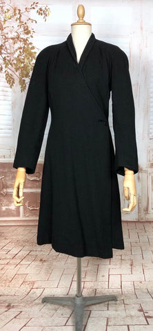 RESERVED FOR LARA - PLEASE DO NOT PURCHASE - Original 1930s Vintage Black Asymmetric Coat