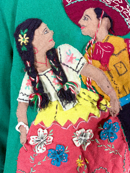 Amazing 1940s Green Mexican Tourist Jacket