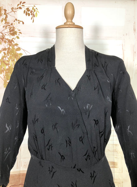 Classic Early 1940s Black Cocktail Dress