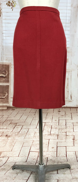 Stunning Original 1940s Vintage Deep Rust Red Skirt Suit