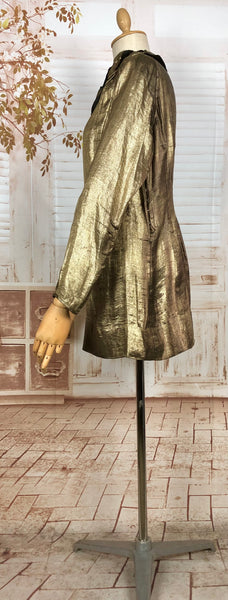 Incredible Original 1920s Antique Gold Lame Tunic
