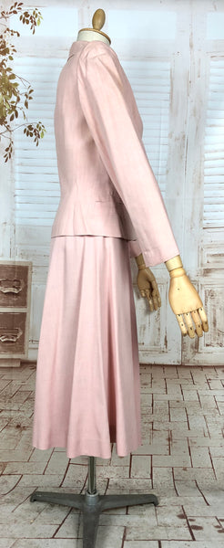 Amazing Original 1940s Vintage Blush Pink Summer Suit By Betty Rose