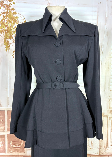 Exceptional Rare 1940s Black Label Lilli Ann Suit - Femme Fatale