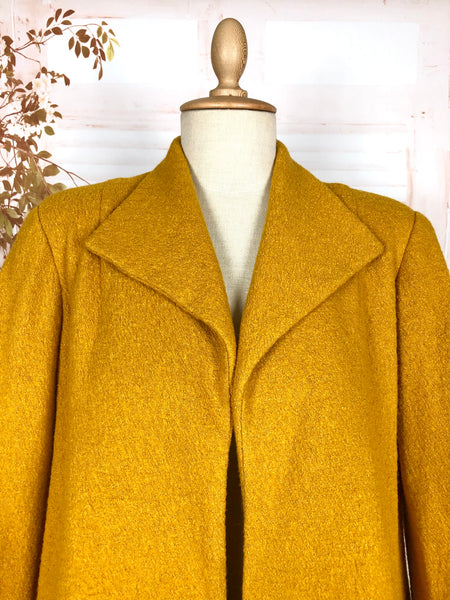 Incredible Mustard Yellow 1940s Short Swing Coat