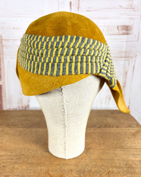 Rare Mustard Yellow Late 1920s / Early 1930s Hat