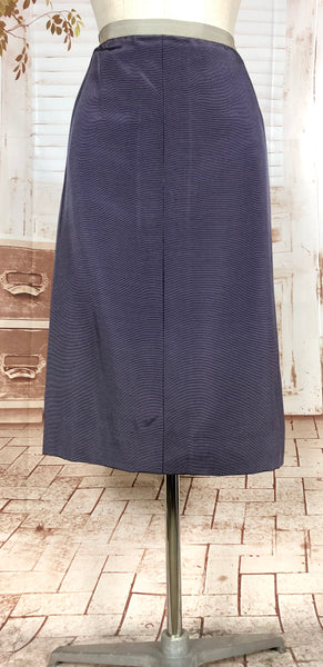 Amazing Blue Striped Rayon Faille 1940s Suit Volup Capable