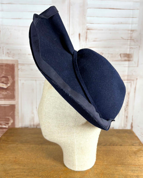 Fabulous Navy Blue 1940s Halo Hat