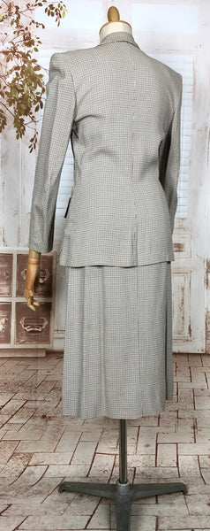 Beautiful Original Late 1940s / Early 1950s Micro Check Houndstooth Suit Life Savers By Kirkland Hall